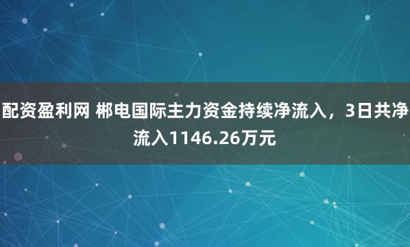 配资盈利网 郴电国际主力资金持续净流入，3日共净流入1146.26万元